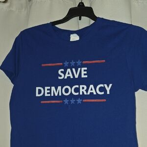 Port and Company Blue 'Save Democracy' Tee